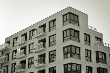 Modern, lüks apartman. Siyah ve beyaz