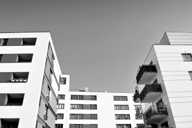 Modern, lüks apartman. Siyah ve beyaz