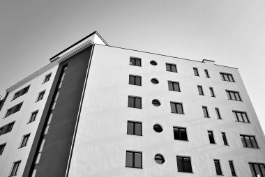 Modern, lüks apartman. Siyah ve beyaz