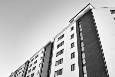 Modern, lüks apartman. Siyah ve beyaz