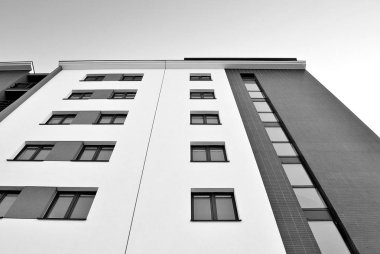 Modern, lüks apartman. Siyah ve beyaz