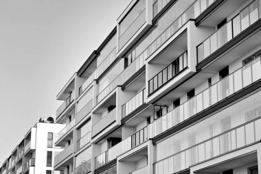 Modern, lüks apartman. Siyah ve beyaz