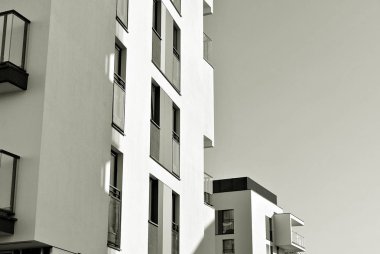 Modern, lüks apartman. Siyah ve beyaz