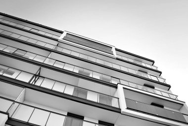 Modern, lüks apartman. Siyah ve beyaz