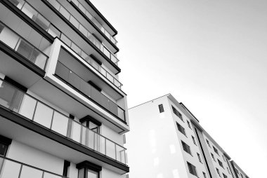 Modern, lüks apartman. Siyah ve beyaz