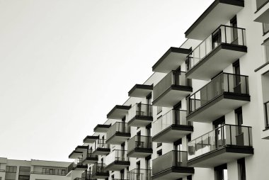 Modern, lüks apartman. Siyah ve beyaz