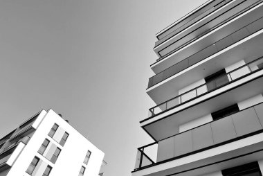 Modern, lüks apartman. Siyah ve beyaz