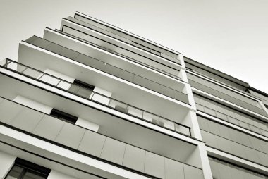 Modern, lüks apartman. Siyah ve beyaz