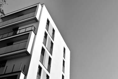 Modern, lüks apartman. Siyah ve beyaz