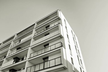 Modern, lüks apartman. Siyah ve beyaz