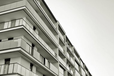 Modern, lüks apartman. Siyah ve beyaz