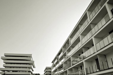 Modern, lüks apartman. Siyah ve beyaz