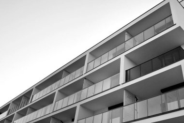 Modern, lüks apartman. Siyah ve beyaz