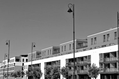 Modern, lüks apartman. Siyah ve beyaz