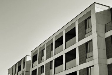 Modern, lüks apartman. Siyah ve beyaz