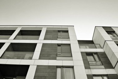 Modern, lüks apartman. Siyah ve beyaz