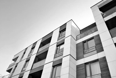 Modern, lüks apartman. Siyah ve beyaz