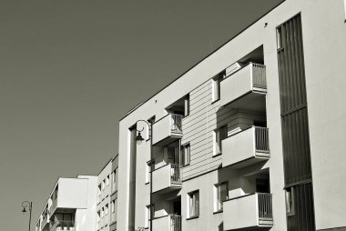 Modern, lüks apartman. Siyah ve beyaz