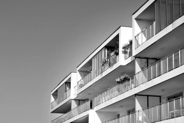 Modern, lüks apartman. Siyah ve beyaz