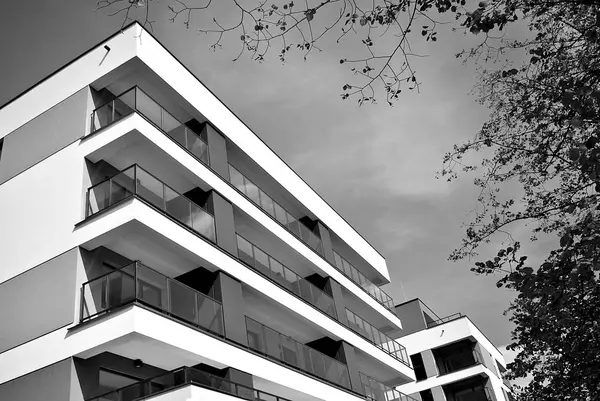 Modern, lüks apartman. Siyah ve beyaz