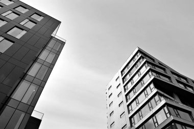 Modern, lüks apartman. Siyah ve beyaz