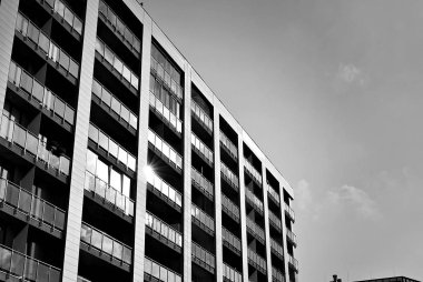 Modern, lüks apartman. Siyah ve beyaz