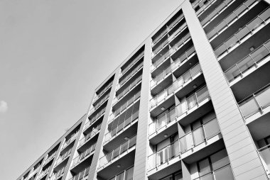 Modern, lüks apartman. Siyah ve beyaz