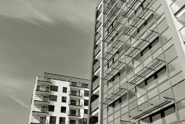 Modern, lüks apartman. Siyah ve beyaz