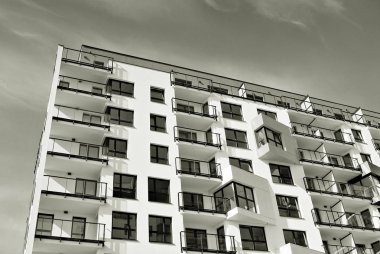 Modern, lüks apartman. Siyah ve beyaz