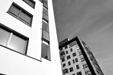 Modern, lüks apartman. Siyah ve beyaz