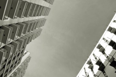 Modern, lüks apartman. Siyah ve beyaz