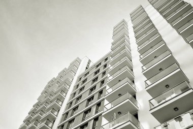 Modern, lüks apartman. Siyah ve beyaz