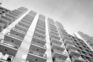 Modern, lüks apartman. Siyah ve beyaz