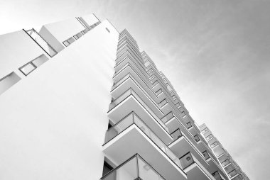 Modern, lüks apartman. Siyah ve beyaz