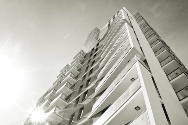 Modern, lüks apartman. Siyah ve beyaz