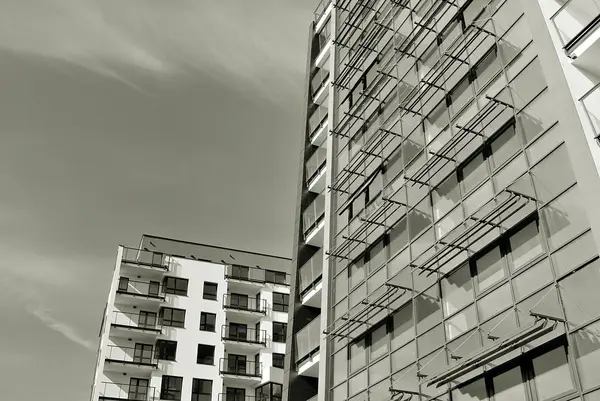 Modern, lüks apartman. Siyah ve beyaz