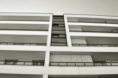 Modern, lüks apartman. Siyah ve beyaz