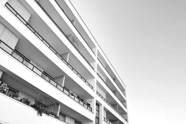 Modern, lüks apartman. Siyah ve beyaz