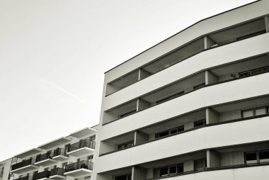 Modern, lüks apartman. Siyah ve beyaz