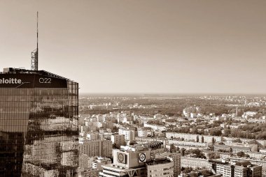 Görünümü, gökdelenler ve kozmopolit evinin modern mimari. Siyah ve beyaz