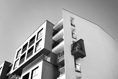 Modern, lüks apartman. Siyah ve beyaz