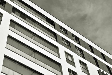 Modern, lüks apartman. Siyah ve beyaz