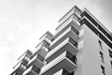 Modern, lüks apartman. Siyah ve beyaz