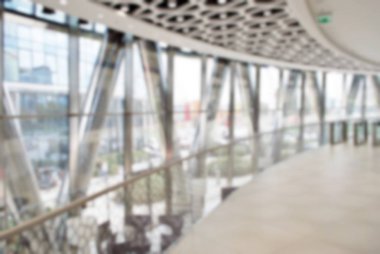 Bulanıklık içinde ofis binası bokeh ışık arka plan ile iç ve iş geçmişi