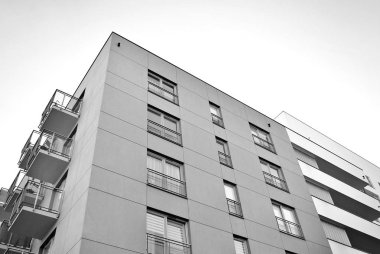 Modern, lüks apartman. Siyah ve beyaz.