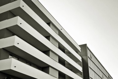 Modern, lüks apartman. Siyah ve beyaz.