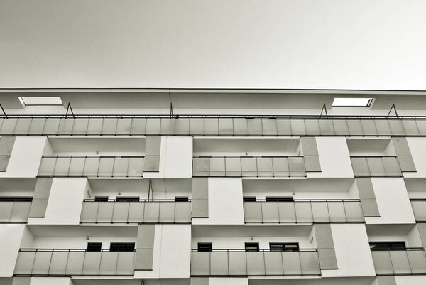 Architectural details of modern apartment building.