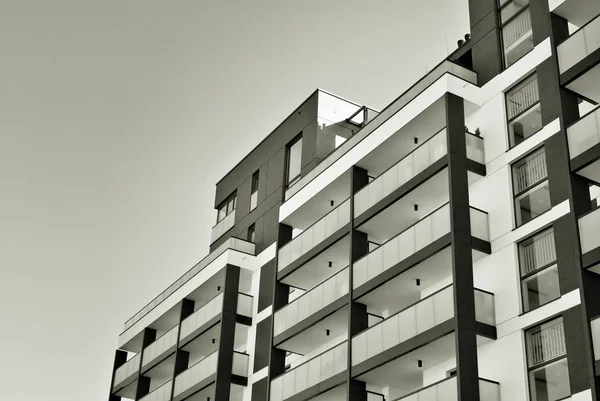 Modern, lüks apartman. Siyah ve beyaz.