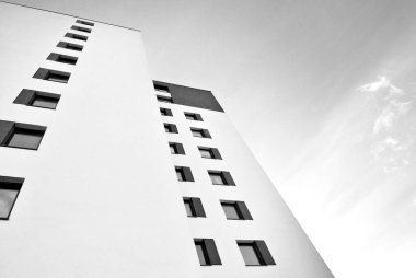 Modern, lüks apartman. Siyah ve beyaz.