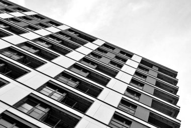 Modern, lüks apartman. Siyah ve beyaz.